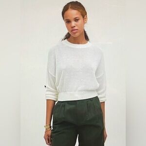 Madewell Loose-Knit Crewneck Sweater, Ivory Size L